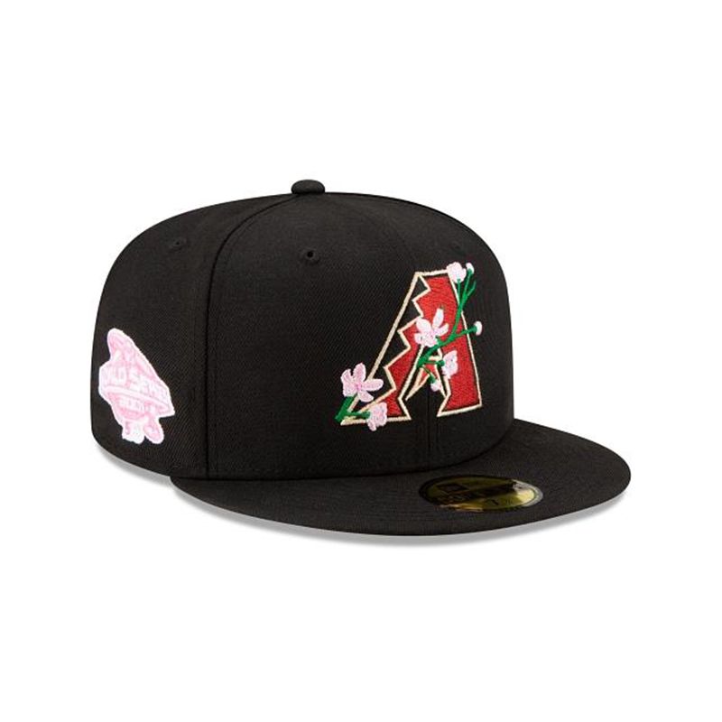 MLB Arizona Diamondbacks Side Patch Bloom 59Fifty Fitted (FCP6490) - Black New Era Caps